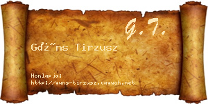 Güns Tirzusz névjegykártya